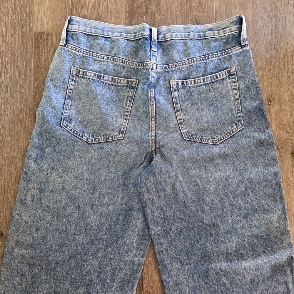 GAP Barrel Jeans High Rise Denim Womens 32 14R Acid Wash NWT Rigid Crossover - Picture 5 of 5